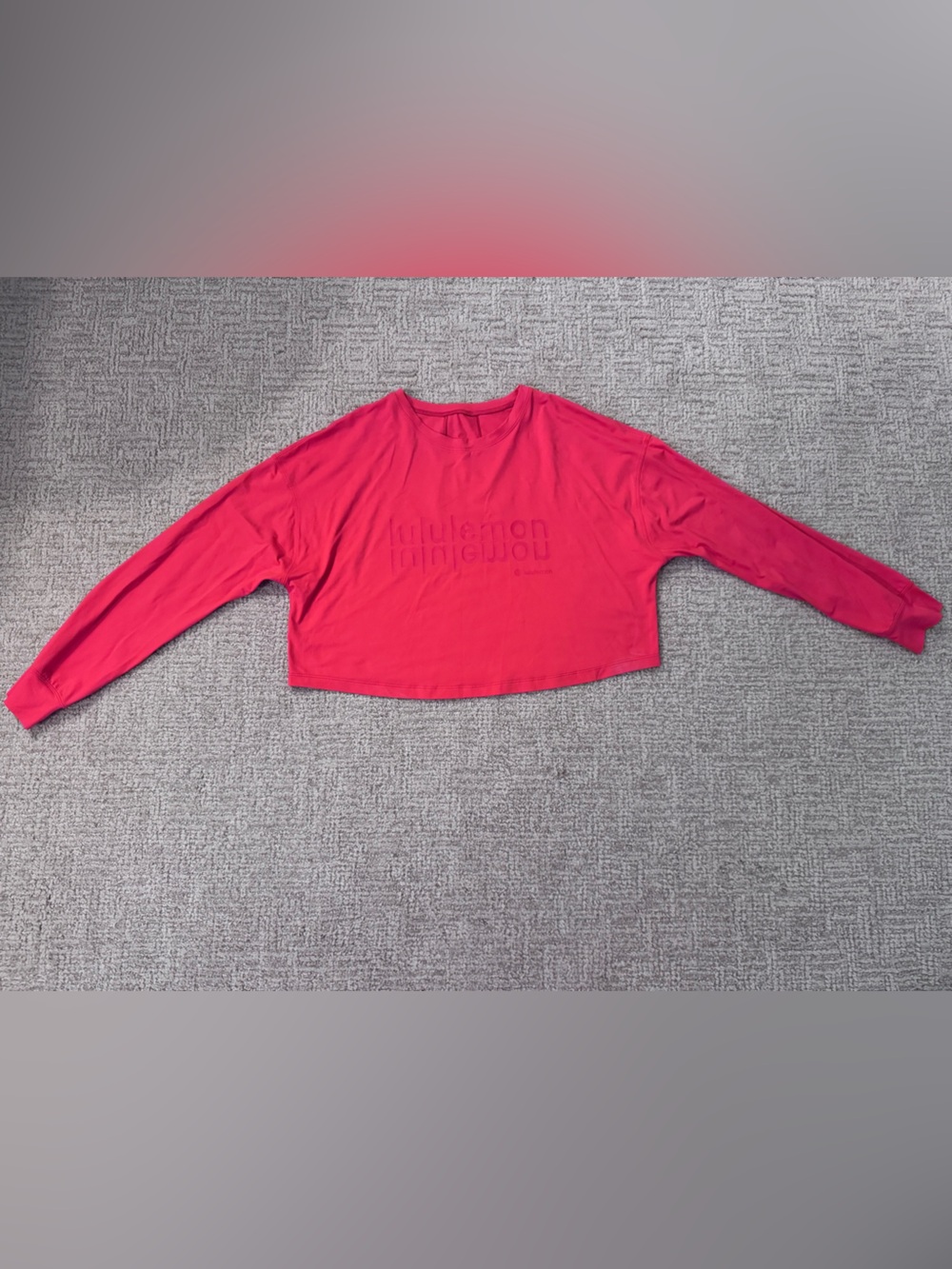 Women’s Lululemon Long-Sleeve Crewneck Crop Top in Bright Orange / Red
